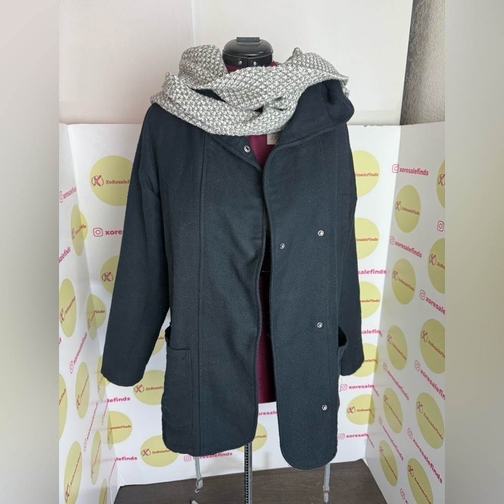 Roxy Women's Black Coat with Scarf